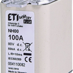 Запобіжник Eti NH-00 Battery 100A 80В DC (4110082)