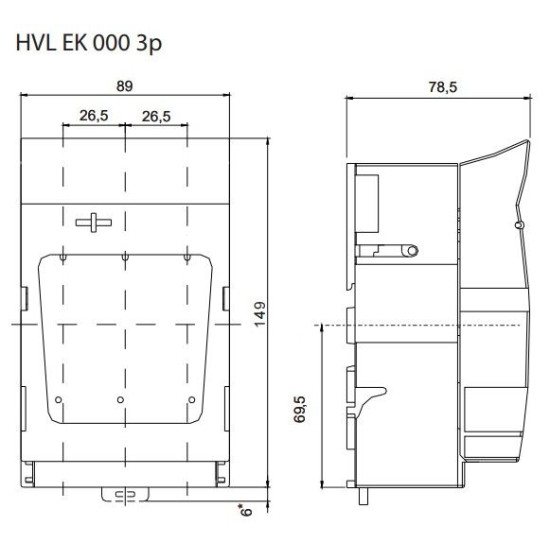 Роз'єднувач Eti HVL EK 000 3P 100A (1701000)
