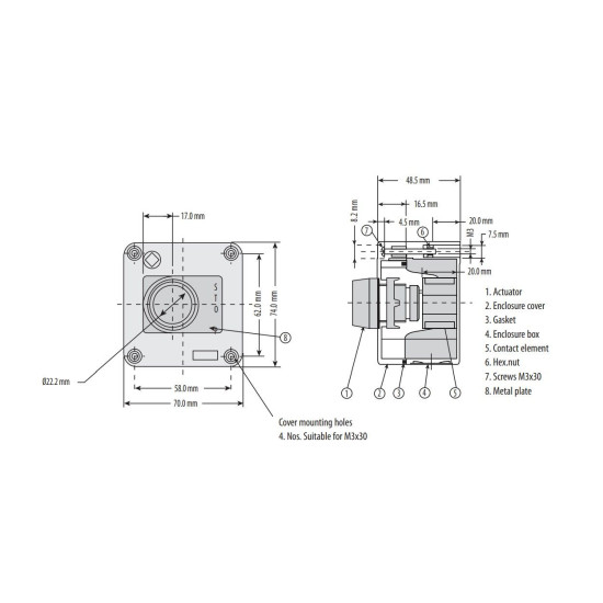 Кнопковий пост Eti ESB1Y-V1 Standart STOP жовто-чорний (4771624)