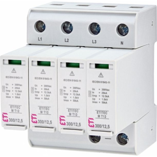 Обмежувач перенапруги Eti ETITEC M T12 300/7 4+0 4p TNC-S (2440506)