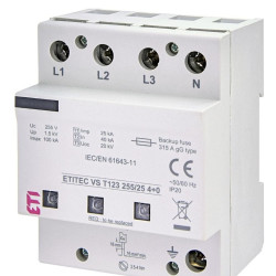 Обмежувач перенапруги Eti ETITEC VS T123 255/25 4+0 (2442938)