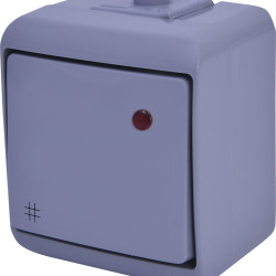 Вимикач перехресний Eti Hermetics VHE-6L-SR IP54 з підсвічуванням сірий (4668069)