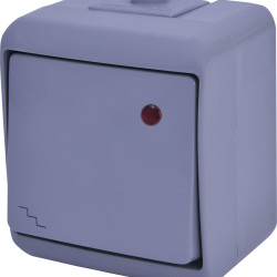 Вимикач прохідний Eti Hermetics VHE-3L-SR IP54 з підсвічуванням сірий (4668068)