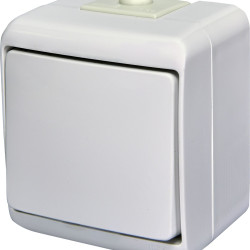 Вимикач 1-клавішний Eti Hermetics VHE-1L IP54 з підсвічуванням білий (4668007)