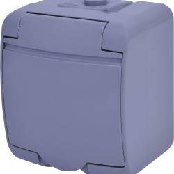 Розетка одномісна Eti Hermetics RHE-1s-SR із з/к IP54 сіра (4668070)