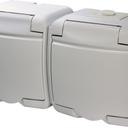 Розетка двомісна Eti Hermetics RHE-2s із з/к IP54 біла (4668019)