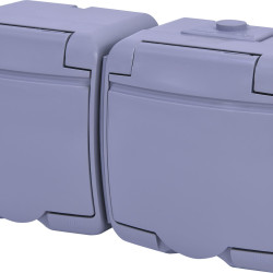Розетка двомісна Eti Hermetics RHE-2s-SR із з/к IP54 сіра (4668072)