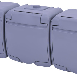Розетка тримісна Eti Hermetics RHE-3s-SR із з/к IP54 сіра (4668074)
