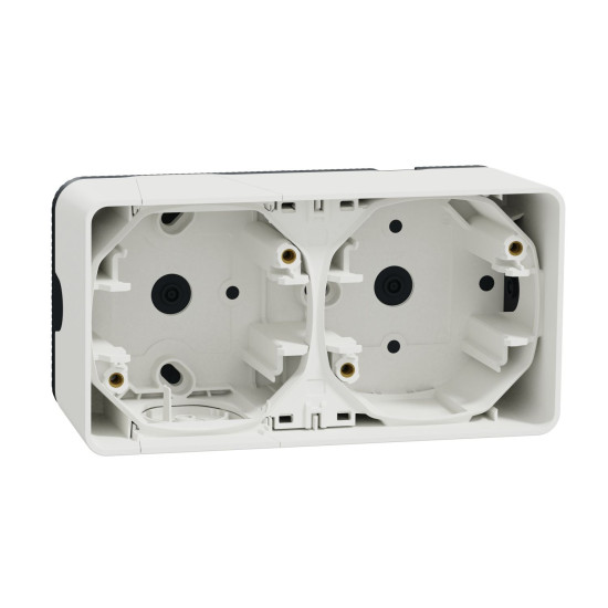 Накладний горизонтальний блок підрозетників Schneider Electric MUR39914 IP55 (білий)