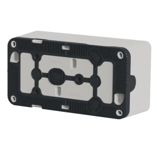 Накладний горизонтальний блок підрозетників Schneider Electric MUR39914 IP55 (білий)