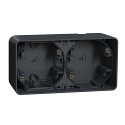 Накладний горизонтальний блок підрозетників Schneider Electric MUR37914 IP55 (антрацит)