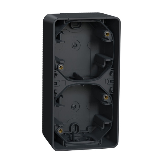 Накладний вертикальний блок підрозетників Schneider Electric MUR37912 IP55 (антрацит)