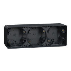 Накладний блок підрозетників на 3 місця Schneider Electric MUR37713 IP55 (антрацит)