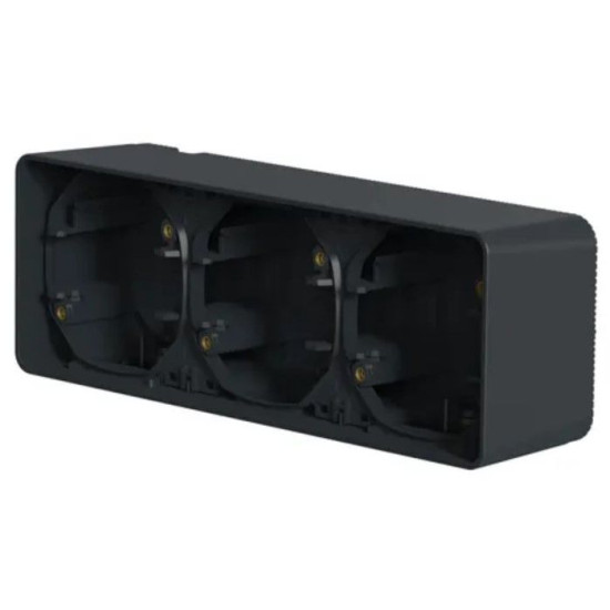 Накладний блок підрозетників на 3 місця Schneider Electric MUR37713 IP55 (антрацит)