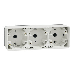 Накладний блок підрозетників на 3 місця Schneider Electric MUR39913 IP55 (білий)