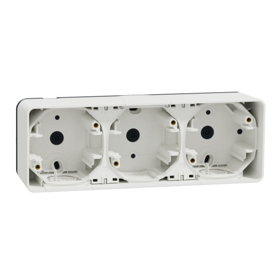 Накладний блок підрозетників на 3 місця Schneider Electric MUR39913 IP55 (білий)