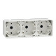 Накладний блок підрозетників на 3 місця Schneider Electric MUR39913 IP55 (білий)