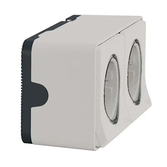 Накладна 2-місна розетка Schneider Electric MUR39035 із з/к та шторками IP55 (біла)