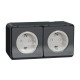 Накладна 2-місна розетка Schneider Electric MUR36029 із з/к та шторками IP55 (чорний)