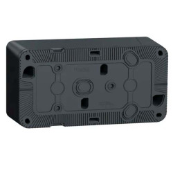 Накладна 2-місна розетка Schneider Electric MUR36029 із з/к та шторками IP55 (чорний)