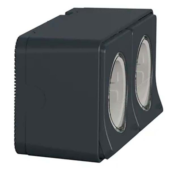 Накладна 2-місна розетка Schneider Electric MUR36029 із з/к та шторками IP55 (чорний)