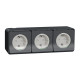 Накладна 3-місна розетка Schneider Electric MUR36038 із з/к та шторками IP55 (чорний)
