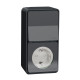 Накладний блок вимикач+розетка Schneider Electric MUR36024 із з/к IP55 (чорний)