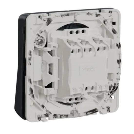Двоклавішний кнопковий вимикач Schneider Electric MUR35228 з підсвічуванням IP55 (чорний)
