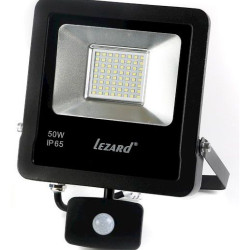 Алюмінієвий LED прожектор Lezard (PAL6550S) 50Вт 6500K 4000Лм IP65 з датчиком руху