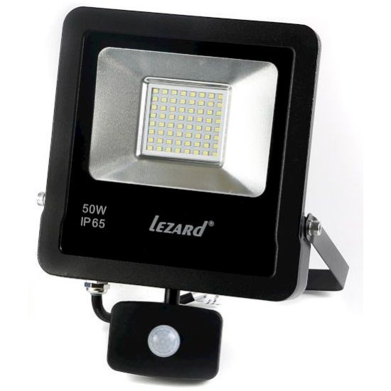 Алюмінієвий LED прожектор Lezard (PAL6550S) 50Вт 6500K 4000Лм IP65 з датчиком руху