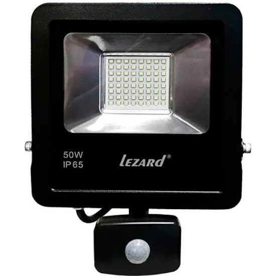 Алюмінієвий LED прожектор Lezard (PAL6550S) 50Вт 6500K 4000Лм IP65 з датчиком руху