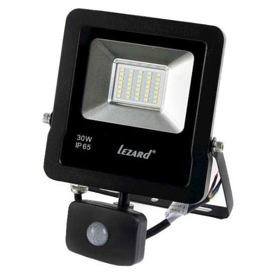 Алюмінієвий LED прожектор Lezard (PAL6530S) 30Вт 6500K 2400Лм IP65 з датчиком руху