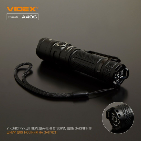 Світлодіодний портативний ліхтарик Videx 4000Лм 6500K (VLF-A406)