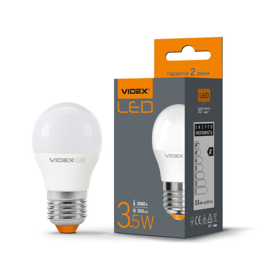 Світлодіодна лампа Videx G45e E27 3,5Вт 3000K (VL-G45e-35273)