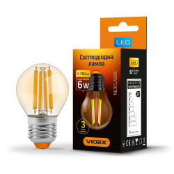Світлодіодна філаментна лампа Videx Filament G45FA E27 6Вт 2200K (VL-G45FA-06272) бронза