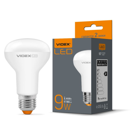 Світлодіодна лампа Videx R63e E27 9Вт 4100K (VL-R63e-09274)