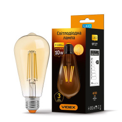 Світлодіодна лампа філаментна Videx Filament ST64FA E27 10Вт 2200K (VL-ST64FA-10272) бронза