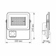 LED прожектор Videx F2e 50Вт 5000K (VL-F2e505W-S) з датчиком руху та освітленості