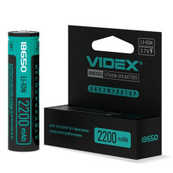 Літій-іонний акумулятор Videx 18650-P 2200мАч (18650-P/2200/1CB) із захистом 1 шт