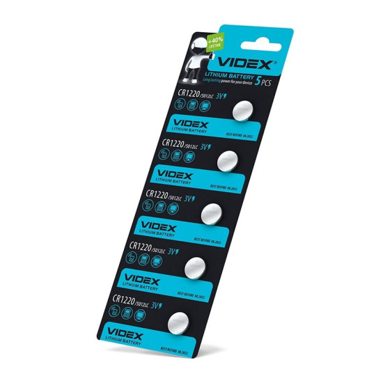 Літієва батарея Videx CR1220 (CR1220 5pc) 5 шт
