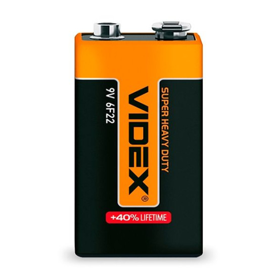 Сольова батарея Videx 6F22 крона (6F22/9V/S) 1 шт