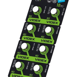 Годинникова батарея Videx AG5/LR754 (AG5/10B/1.5V) 10 шт