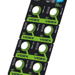 Годинникова батарея Videx AG7/LR926 (AG7/10B/1.5V) 10 шт