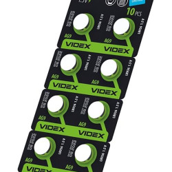 Годинникова батарея Videx AG9/LR936 (AG9/10B/1.5V) 10 шт