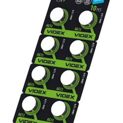 Годинникова батарея Videx AG13/LR44 (AG13/10B/1.5V) 10 шт