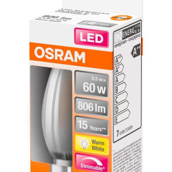 Філаментна лампа, що димується Osram LED CL B60 DIM 6,5W/827 230V GL FR E14 10X1 (4058075434486)