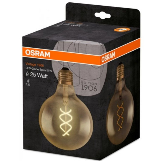 Світлодіодна лампа Osram 1906 LED Globe 25 5W/820 230V S FIL E27 4х1 (4058075092136)