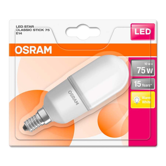 Світлодіодна лампа Osram LED Star STICK75 10W/827 230V FR E14 6XBLI1 (4058075428386)