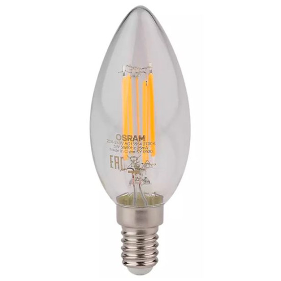 Диммована лампа Osram LS CL B60 DIM 5W/827 230V FIL E14 wo CE (4058075230354)