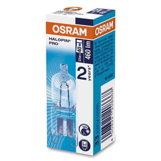 Лампа Osram Halopin 66733 ES 33Вт G9 (4008321208668)